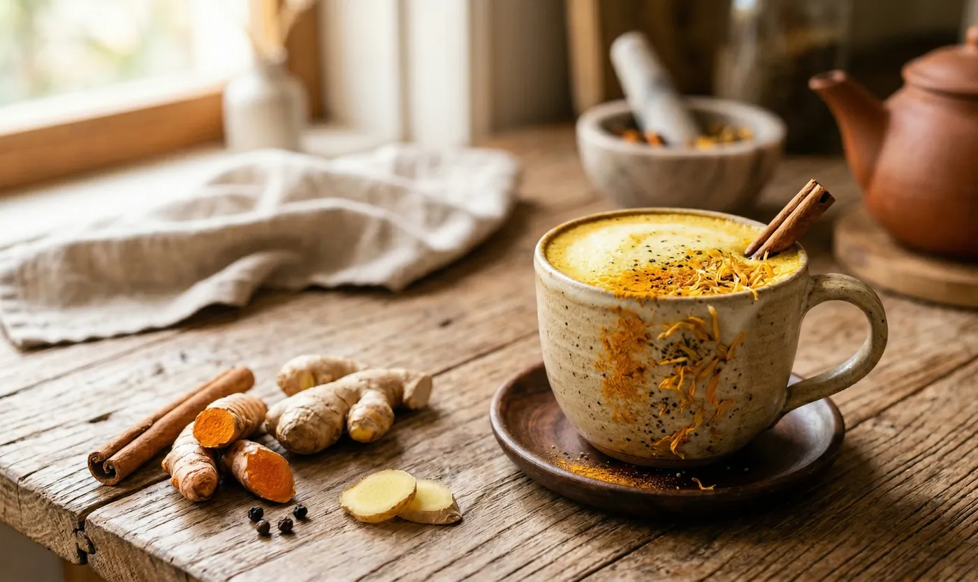 Golden milk con ghee de cúrcuma